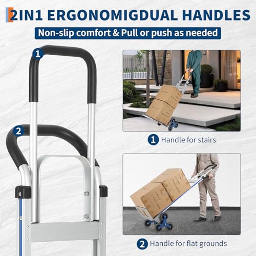 Aluminum Stair Climbing Cart,600 LBS with Extendable Base Plate, - color: Stair Climbing 600lbs
