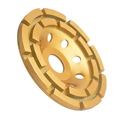 Gunpla 4-1/2 Inch Diamond Cup Grinding Wheel (7/8 Inch Arbor with Reduce Ring 5/8 Inch), Double-Row Diamond Grinding Discs for Concrete, Granite, Stone, Marble