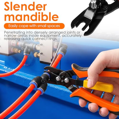 1/4" 5/16"(6mm 8mm) Air Line Pliers Push to Connect Fitting Disconnect Tool, Quick Connect Air Hose Removal Tool for RO Water Line, Beer Line & Pneumatic Push-Fit Fittings - color: 1/4" & 5/16" (6,8mm)