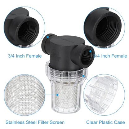 PATIKIL 3/4 Inch Female In-Line Strainer with 20 Mesh Stainless Steel Filter Screen Water Pump Filter for Garden Irrigation Pressure Washer Inlet