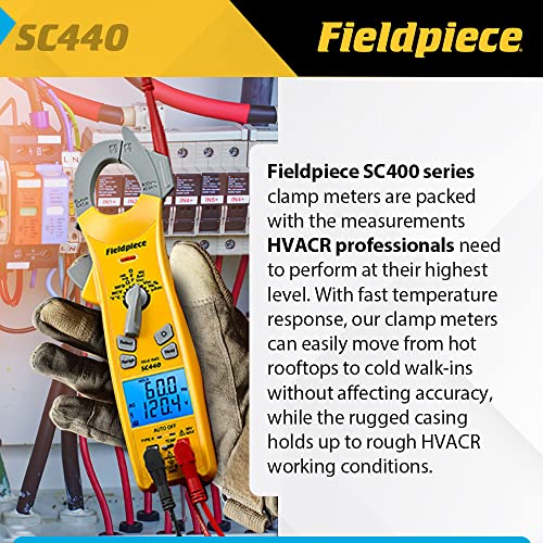 Fieldpiece SC440 True RMS Clamp Meter with Temperature, Inrush Current, Capacitance and Backlight