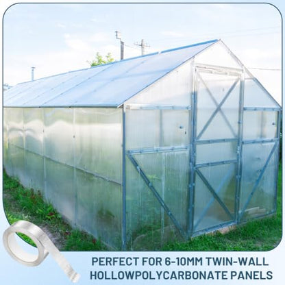 6 Rolls Greenhouse Tape, 1.18in x 65ft Each Polycarbonate Tape for Green House Panels, Heavy Duty Aluminum Foil Tape, Waterproof UV Resistant Self-Adhesive Seal for Greenhouse Roofing Outdoor Repairs