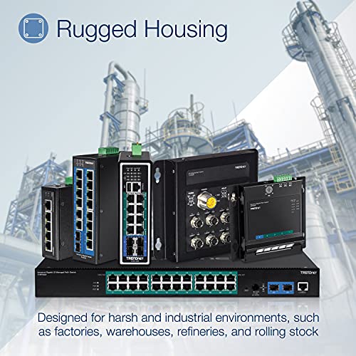 TRENDnet 8-Port Industrial Gigabit PoE+ DIN-Rail Switch, TI-PG80 - style: 8 Port Switch