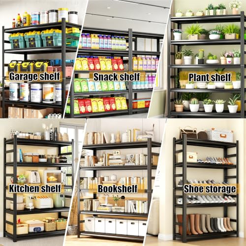 Garage Shelving, 3300 LBS Storage Shelves with Side Guard - size: 82×40×16in-6 Tier-metal
