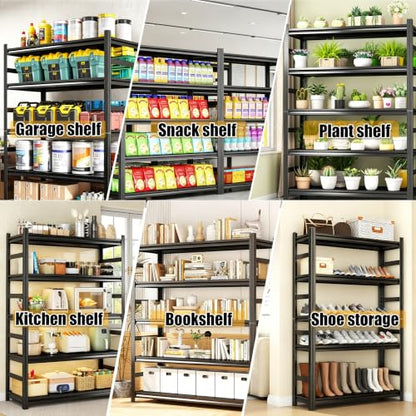 Garage Shelving, 3300 LBS Storage Shelves with Side Guard - size: 82×40×16in-6 Tier-metal