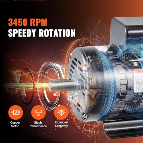VEVOR 7.5HP Air Compressor Electric Motor, 230V 31.6A 3450RPM 184T Frame - size: 7.5P-.2.75''Shaft Length