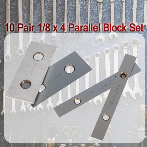 findmall 10 Pair 1/8 x 4 Accuracy Machinist Parallel Block Set 0.0002 Hardened Gage Gauge Tool Blocks Set, Wooden Boxes and Plastic Boxes - size: 10 Pair 1/8 x 4