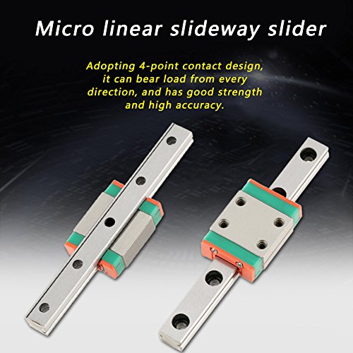 Mini Linear Slide, LWL7B Miniature Bearing Steel Linear Rail Linear Slide Rail 7mm Width with Slide Block (70MM)