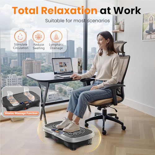 AXV Vibration Plate Exercise Machine Fitness Platform Body Vibrating Board - color: BT.PRO.SILVER