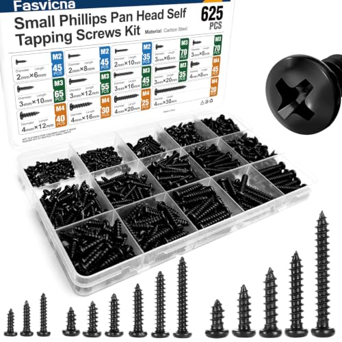 M2 M3 M4 Self Tapping Screws for Plastic, Carbon Steel, 625 PCS - size: M2M3M4 625pcs