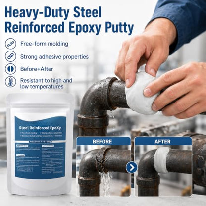 Steel Reinforced Epoxy Putty,Epoxy Putty Fast Repair Clay(2PCS) - color: 2PCS