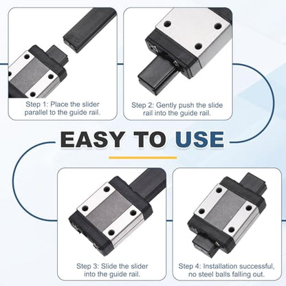 uxcell MGW9C Linear Bearing Sliding Carriage Block with Mini Guide