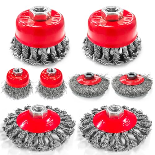 8pcs 4-1/2" Angle Grinder Wire Wheel Set
