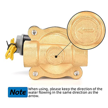 Brass Electric Solenoid Valve 12V 1/2"（inch） Pneumatic Air Valve Normally Colsed for Water Air Gas Fuel Oil - size: 1/2"-12V