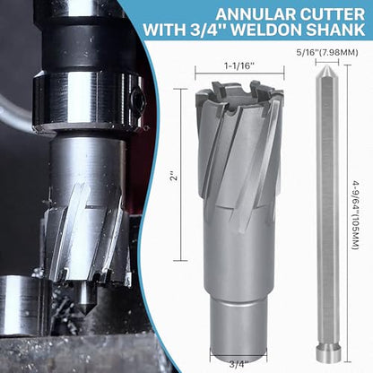 KEENTECH Carbide-Tipped Annular Cutter 1-1/16" Diameter x 2" Depth - size: 1-1/16" Dia * 2" Depth