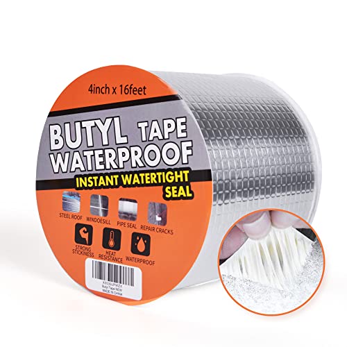 TAPEBEAR Butyl Tape Aluminum Waterproof Sealing Tape 4" x 16Feet - size: 100mm x 5m