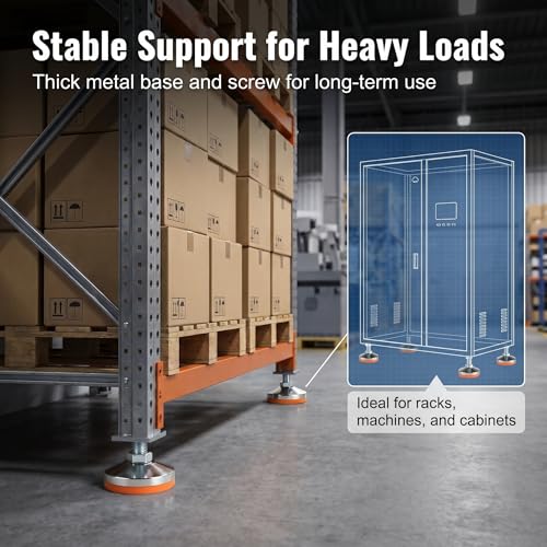 Heavy Duty Stainless Steel Leveling Feet,3200 lb Capacity,M20 Thread,4 Pack - size: D80xM20xH100,4 Pack