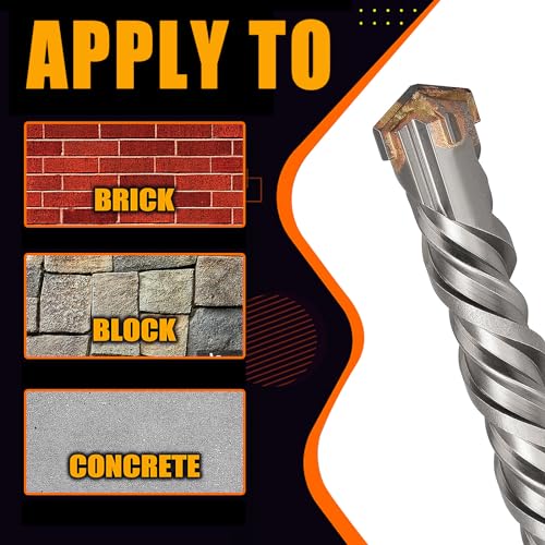 10 Pack 3/16" x 6.3" SDS Plus Rotary Hammer Bit, Concrete Drill Bits - size: 3/16 inch - 10 PACK