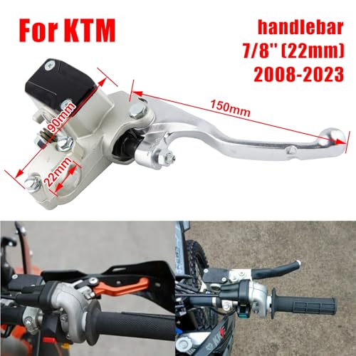 22mm 7/8'' Motocross Right Brake Master Cylinder Clutch Pump Brake Lever for SX SX-F EXC-F EXC XC XC-W XC-F TPI 6Days 125-530 2008-2023 (Black) - color: Black