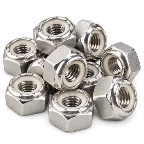 BCP Fasteners 3/8-16 Stainless Steel Nylon Insert Hex Lock Nuts, 25 Pack - size: 3/8-16 (25)