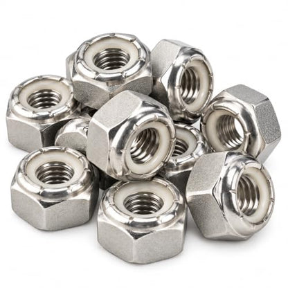 BCP Fasteners #10-32 Stainless Steel Nylon Insert Hex Lock Nuts, 50 Pack - size: #10-32 (50)