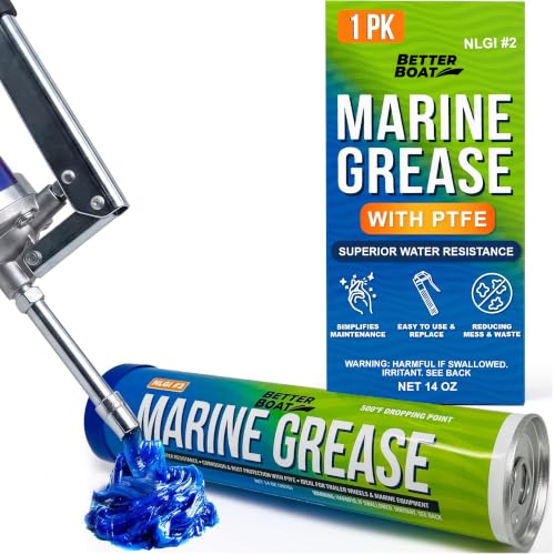 Better Boat Marine Grease Tube, 14 Oz, Waterproof High Temp Trailer Bearing - size: 1PK 14oz