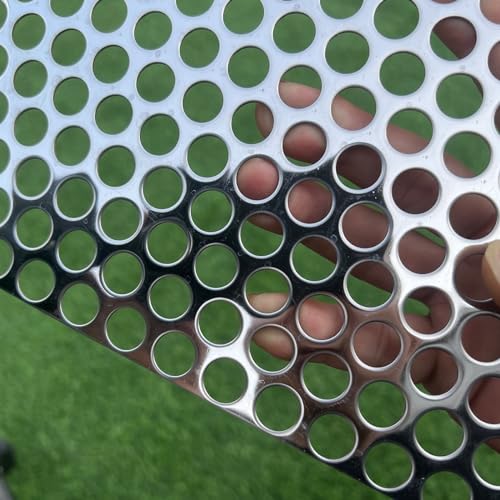 19.6"x9.8" Opening Round Holes About 1/2inch (12mm) Perforated Metal Sheets 19Gauge Expanded Metal Mesh Perforated 304 Stainless Steel Sheet Mesh Screen Panel Decorative Panel Decorati Plate - size: 19.6"x9.8", style: Round Hole 12mm