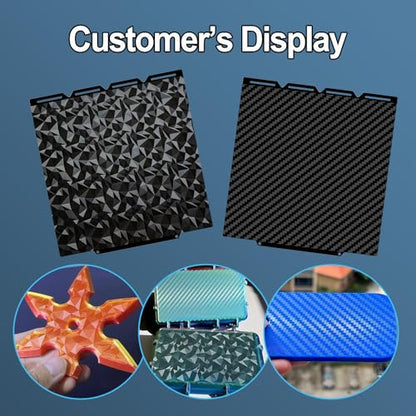 Double-Sided PET+PEO Build Plate for Snapmaker U1 – 270×270mm Smooth Diamond PEO+Carbon Fiber PET Flexible Spring Steel Printing Platform, Strong Adhesion & Easy Release - size: 270x270mm