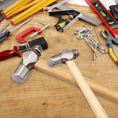 3 Pack Ball Peen Hammer with Wooden Handle, 16 oz, 24 oz, 32 oz Ball Pein Hammer with Wooden Handle for Mechanics and Jewelry-Making, Metal working, Hardware, Manufacturing - size: 3 Pack 16oz, 24oz, 32oz wood handle