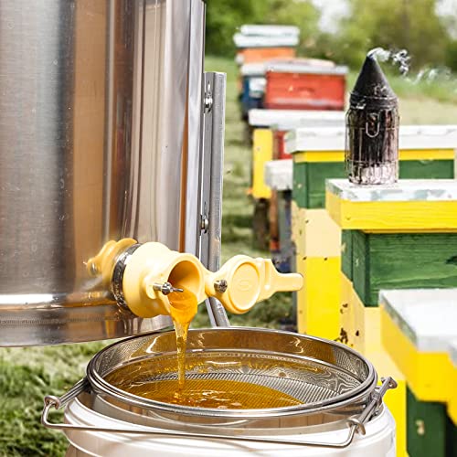Fasmov Stainless Steel Honey Strainer, Double Sieve, Beekeeping Equipment Mesh Filter Screen, Honey Extractor Equipment, 9" Diameter x 4" Depth