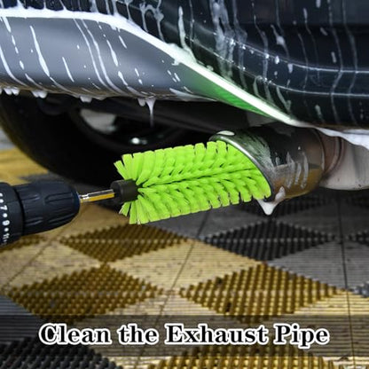 1 Pack Drill Brush for Car Wheel and Bottle(Green) - color: 1 Pack Green