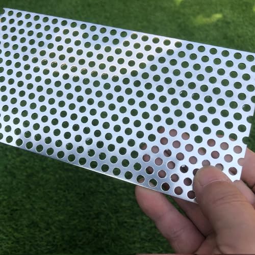 Aluminum Perforated Metal Sheets 16 Gauge 7.8 inch by 3.9 inch Expanded Metal Mesh Aluminum Opening 1/5" 0.2 inch (About 5 mm) Perforated Steel Sheet Aluminum Mesh Screen Decorative Metal Mesh - size: 7.8" X 3.9"