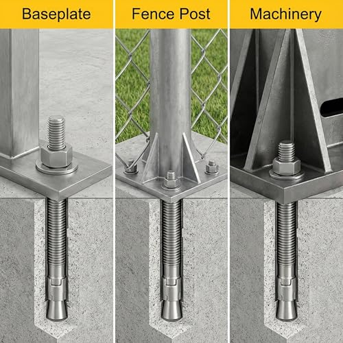 3/8″ × 3″ Hot-Dipped Galvanized Wedge Anchors – 50-Pack Heavy-Duty Concrete Anchor Bolts for Masonry, Brick & Block – Contractor Grade Expansion Bolts