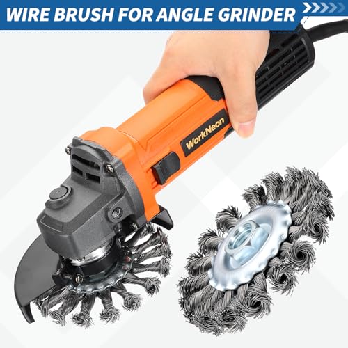 4" Wire Brush for Angle Grinder with 5/8"-11 Arbor - size: 4 inch