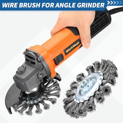 4" Wire Brush for Angle Grinder with 5/8"-11 Arbor - size: 4 inch