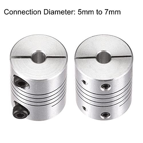 uxcell Motor Shaft 5mm to 7mm Helical Beam Coupler Coupling 25mm Dia 30mm Length - size: 5mm to 7mm