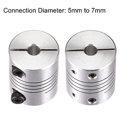 uxcell Motor Shaft 5mm to 7mm Helical Beam Coupler Coupling 25mm Dia 30mm Length - size: 5mm to 7mm