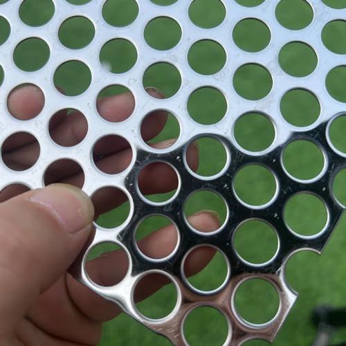 15.7"x7.8" Opening Round Holes About 1/2inch (12mm) Perforated Metal Sheets 19Gauge Expanded Metal Mesh Perforated 304 Stainless Steel Sheet Mesh Screen Panel Decorative Panel Decorati Plate - size: 15.7"x7.8", style: Round Hole 12mm