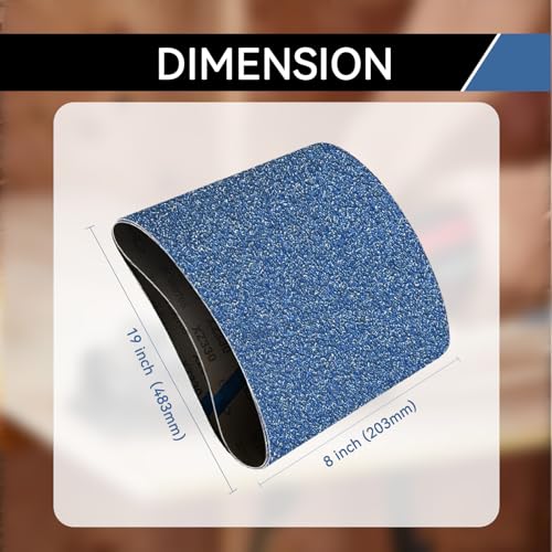 8x19 Inch Floor Sanding Belts 10 Pcs 5 Grits Sizes (2 Each of 40/60/80/100/120 Grits) Heavy Duty Belt Sander Zirconia Belt Sander Paper for Wood, Metal, Stainless Steel, Cars, and Furniture - size: 8x19 inch