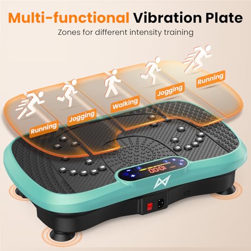 AXV Vibration Plate Exercise Machine Fitness Platform Body Vibrating Board - color: BT.PRO.GREEN
