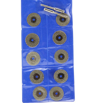JINGLING Diamond Cutting Wheels 20mm 3/4" inch Cut Off Wheel Metal Cutting Discs Jewelers Saw Rotary w/Mandrel for Dremel Tool Accessories Pack of 10Pcs - style: 20mm (Close to 3/4")
