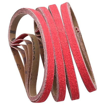1/2 x 18 Inch Sanding Belts Ceramic, 60 Grit, for Air Belt Sander, 20 Pack - color: 60 Grit (20 pack)
