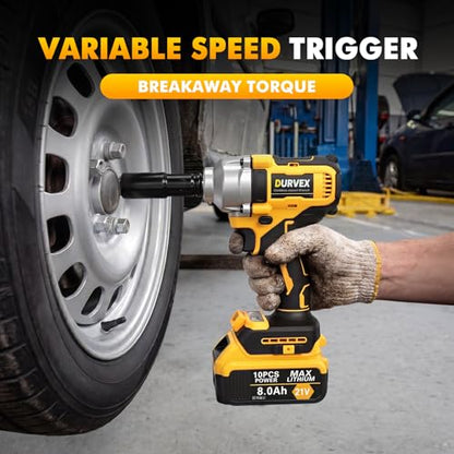 1/2-Inch Cordless Impact Wrench for DeWalt 20V MAX Battery, 1000N·m High Torque Electric Impact Gun, 3-Speed, LED Light, 3300 RPM, Bare Tool （DCF894B Replacement）
