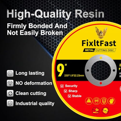 FIXLTFAST 9 x 0.075 x 7/8" Metal & Stainless Steel Cut Off Wheel -10 PCS - size: 9