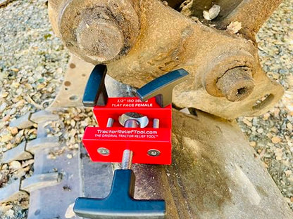 1/2" ISO 16028 Flat Face Skid Steer Female Hydraulic Quick Coupler Pressure Decompression Relief Release Tool by Tractor Relief Tool™