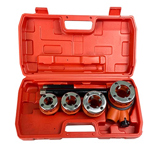HFS(R Ratchet Pipe Threader Kit Ratcheting Pipe Threading Tool Set (4 dies) 1/2", 3/4", 1" 1-1/4" - size: with 4 Dies