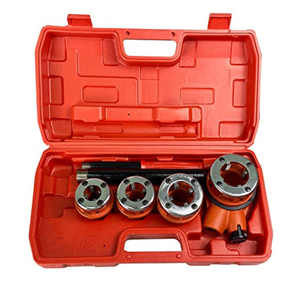 HFS(R Ratchet Pipe Threader Kit Ratcheting Pipe Threading Tool Set (4 dies) 1/2", 3/4", 1" 1-1/4" - size: with 4 Dies