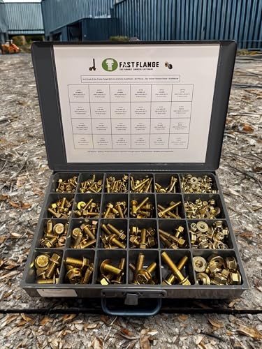 Grade 8 Hex Cap Flange Frame Bolt Zinc Yellow Trivalent & Locking Flange Nuts Assortment Kit - 447 Pieces