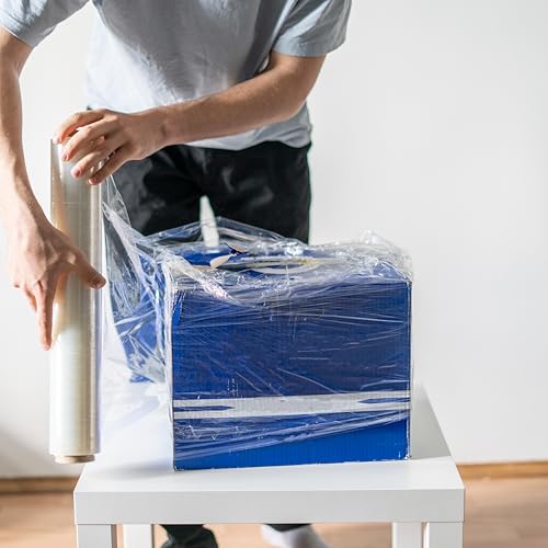PSBM Dark White Plastic Hand Stretch Film/Wrap 18" x 1500' 80 GA 4 Rolls - color: White, size: 18 Inch (HD)