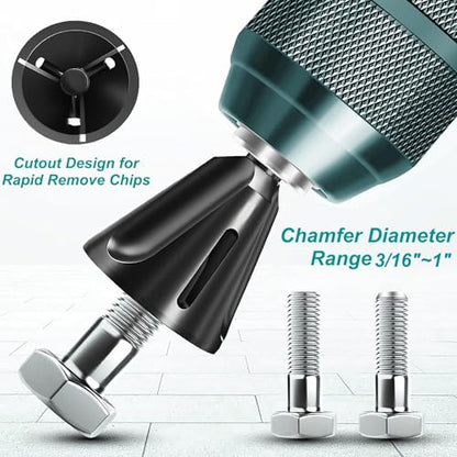 2PCS YG8 Tungsten Carbide Deburr Chamfer Bits 1/4" Hex Shank, Fits 1/8-3/4"
